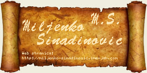 Miljenko Sinadinović vizit kartica